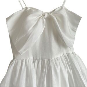 NWT Altar’d State White Mini Dress Bow Tulle
